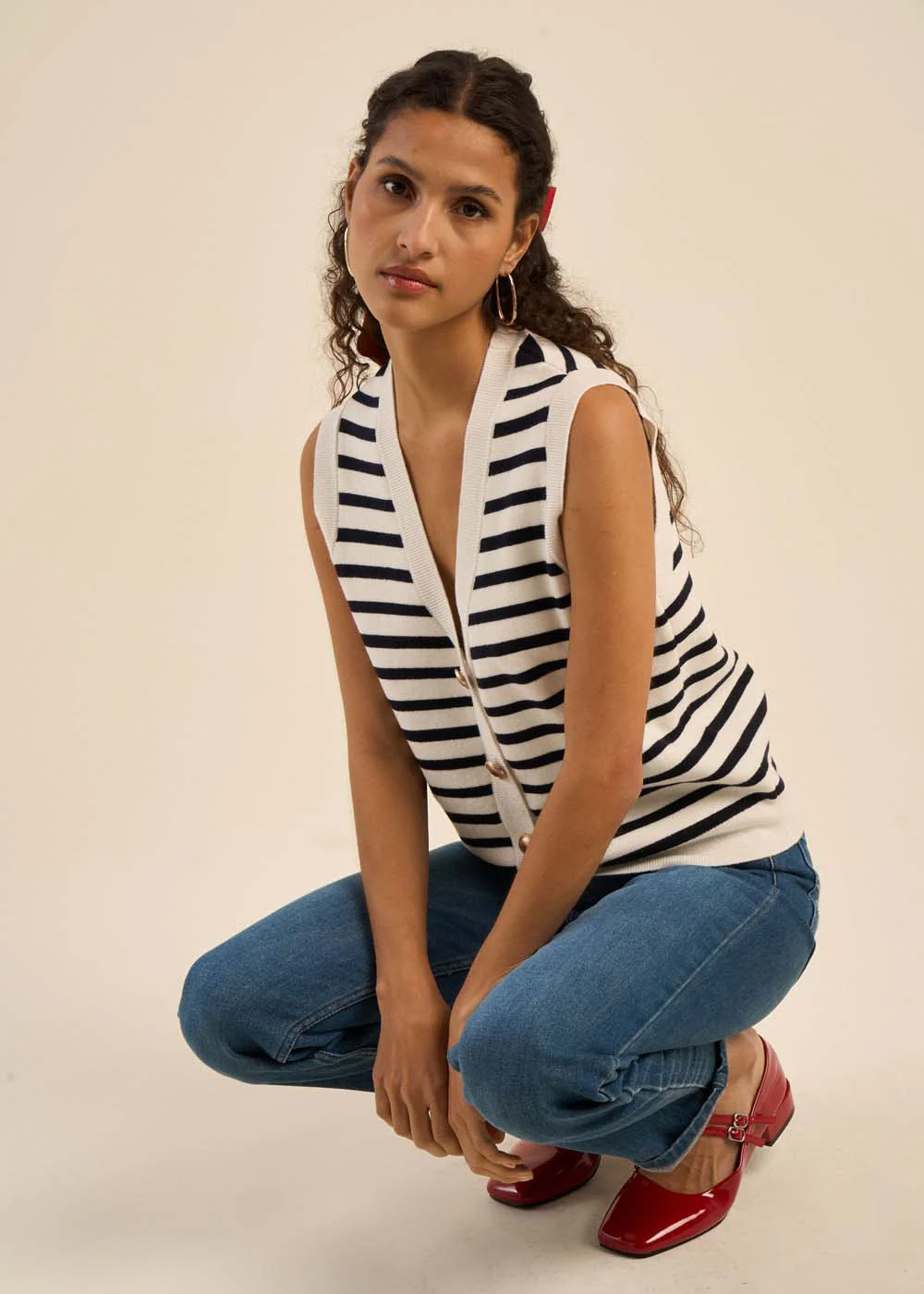 Gilet sans manches avec boutons bijoux - Image 6