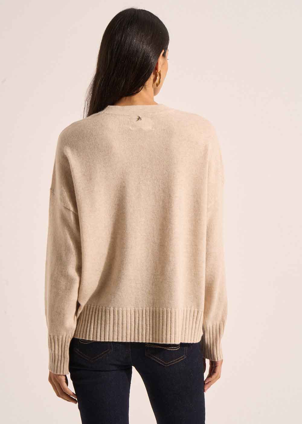 Gilet ample avec col V en cachemire - Image 3