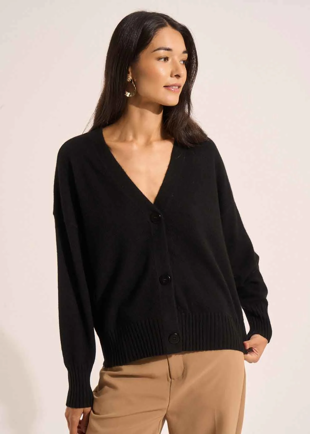 Gilet ample avec col V en cachemire - Image 4