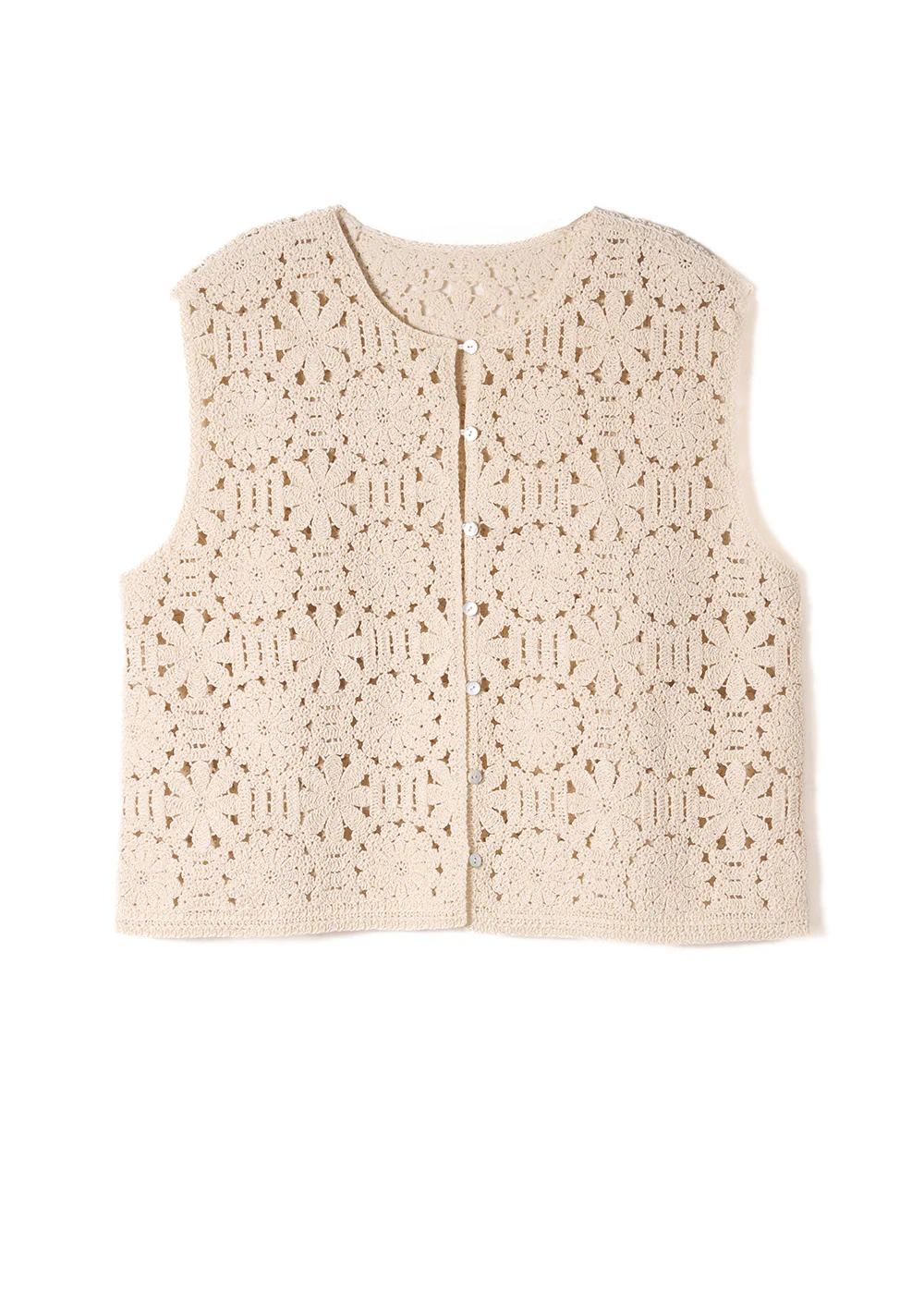 Top en maille et boutons nacrés - Image 6