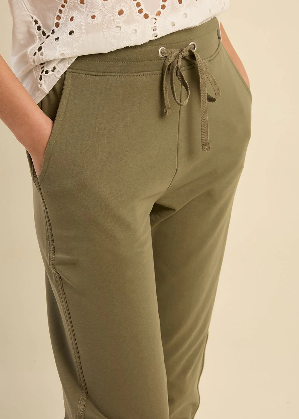 Pantalon de jogging droit avec bande lurex - Image 4