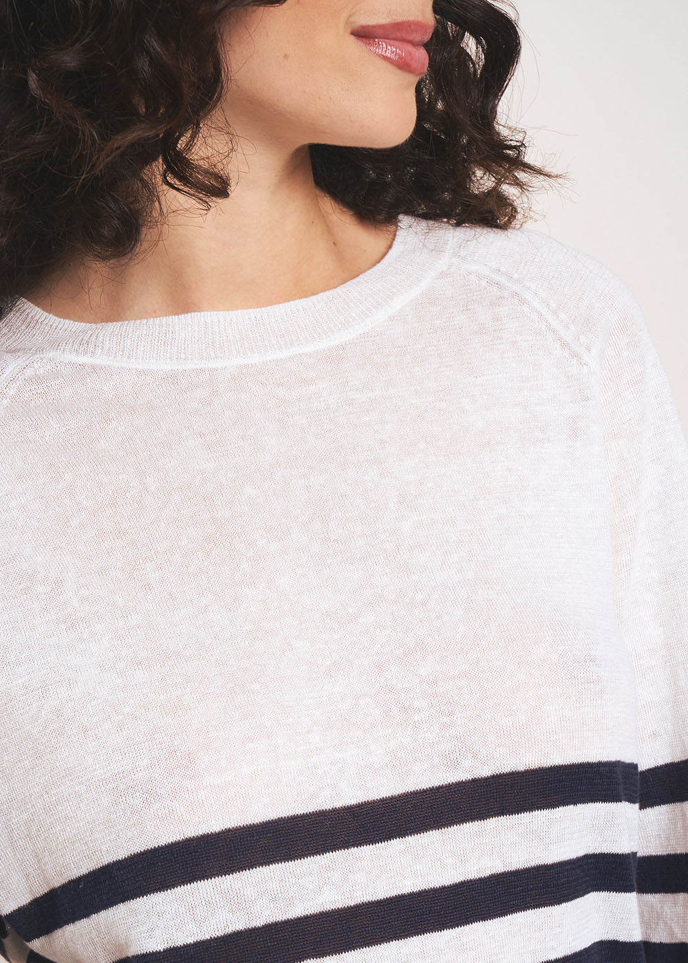 Pull marinière en lin ajouré - Image 2