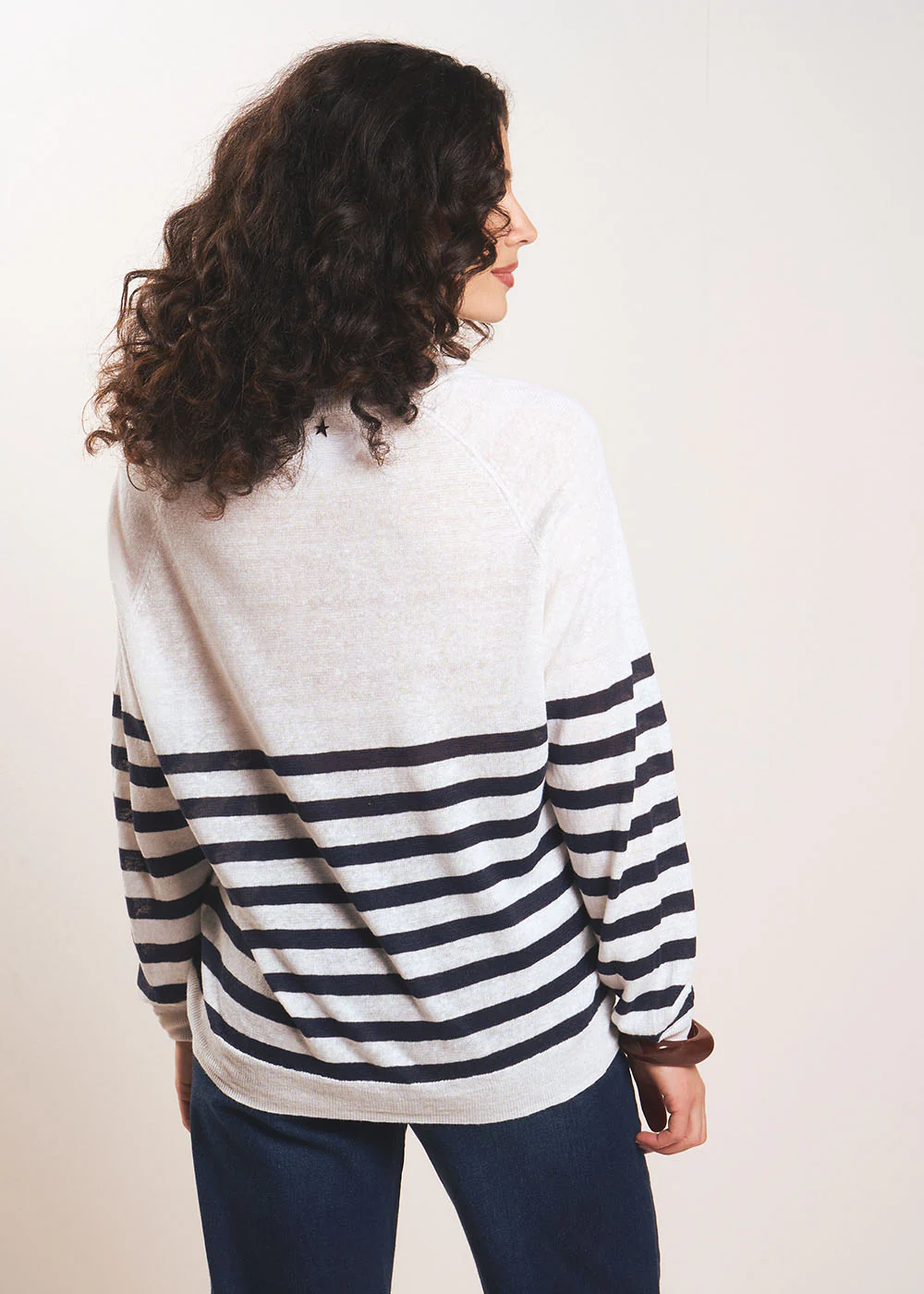 Pull marinière en lin ajouré - Image 3