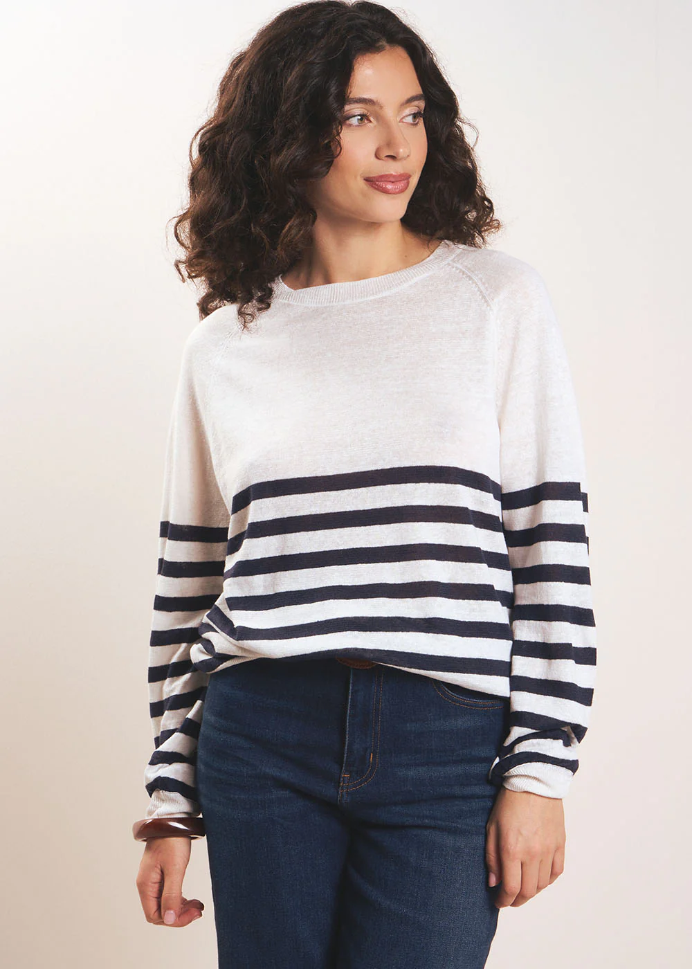 Pull marinière en lin ajouré - Image 4