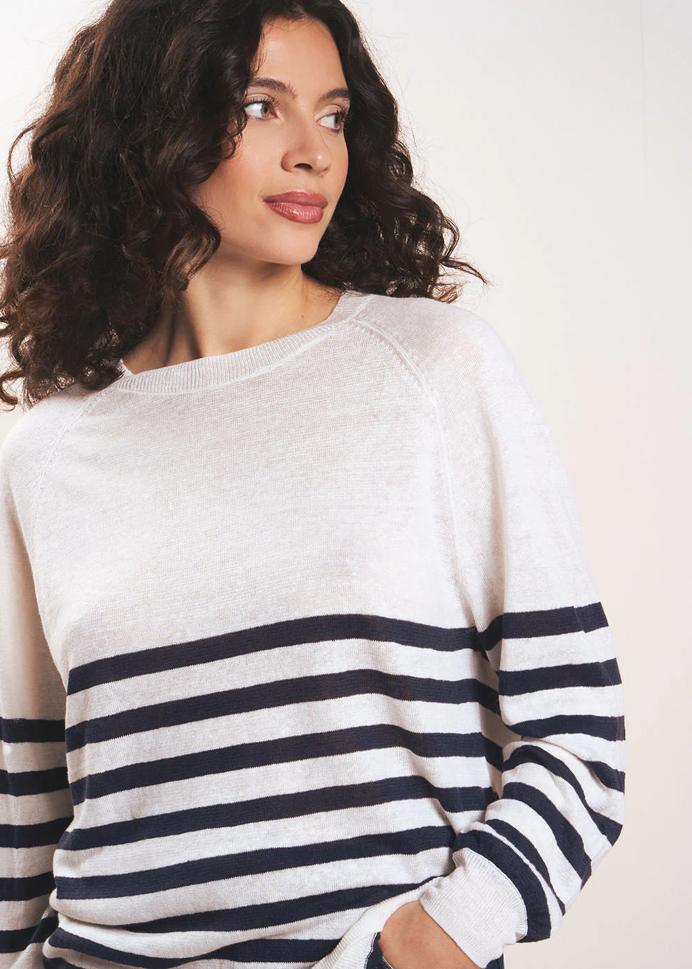 Pull marinière en lin ajouré - Image 5