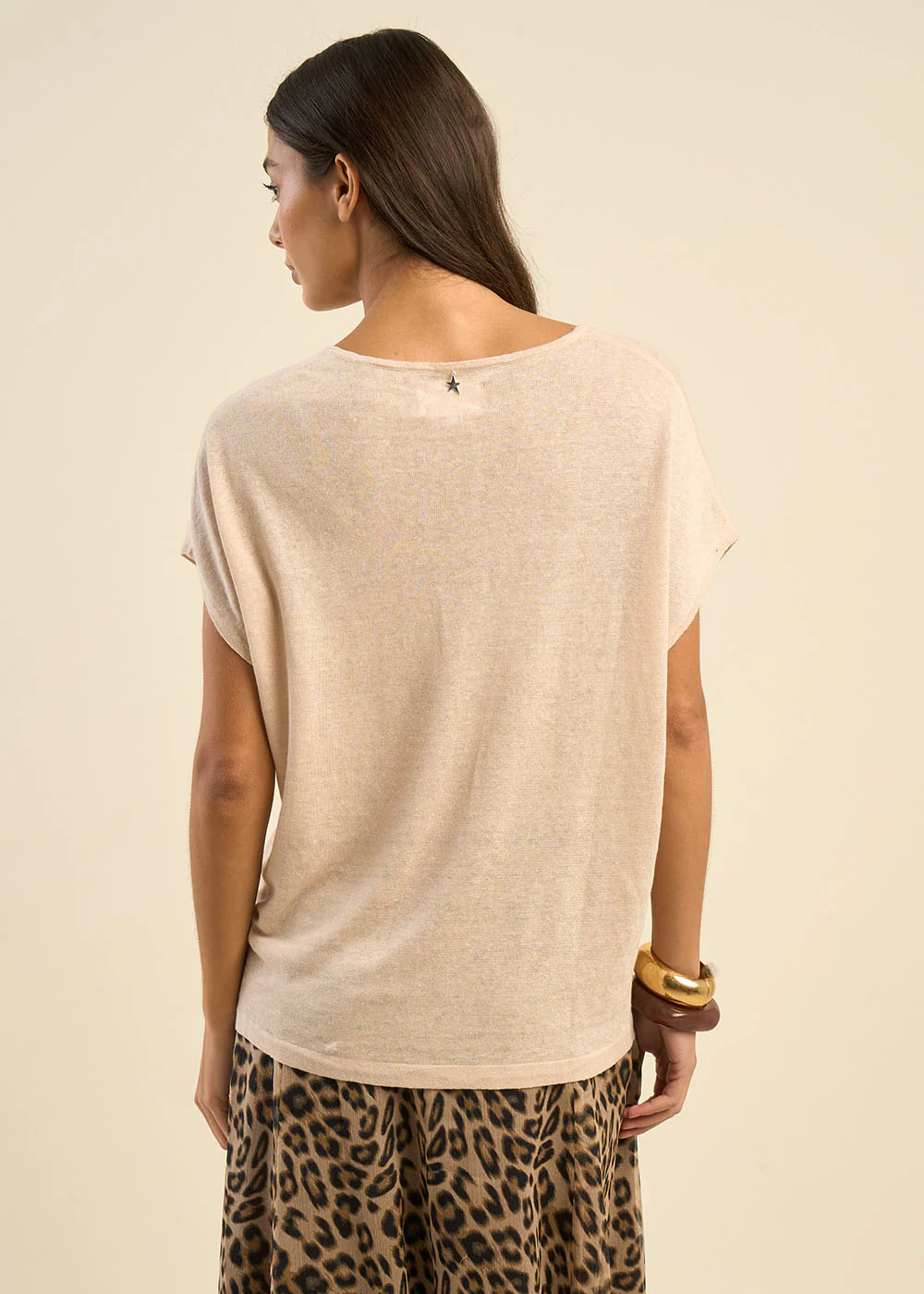 Pull sans manches col V 100% lin - Image 4