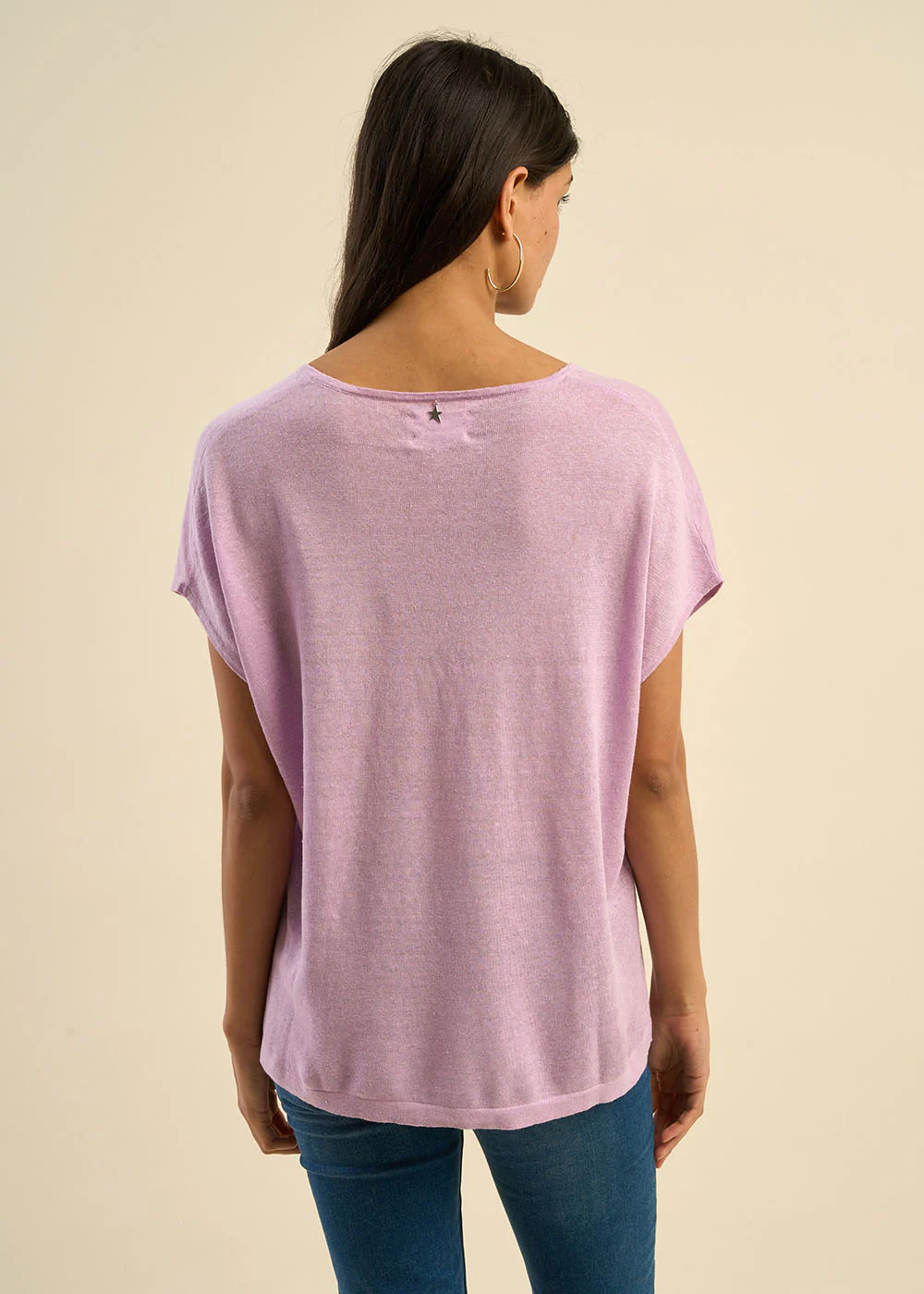 Pull sans manches col V 100% lin - Image 3