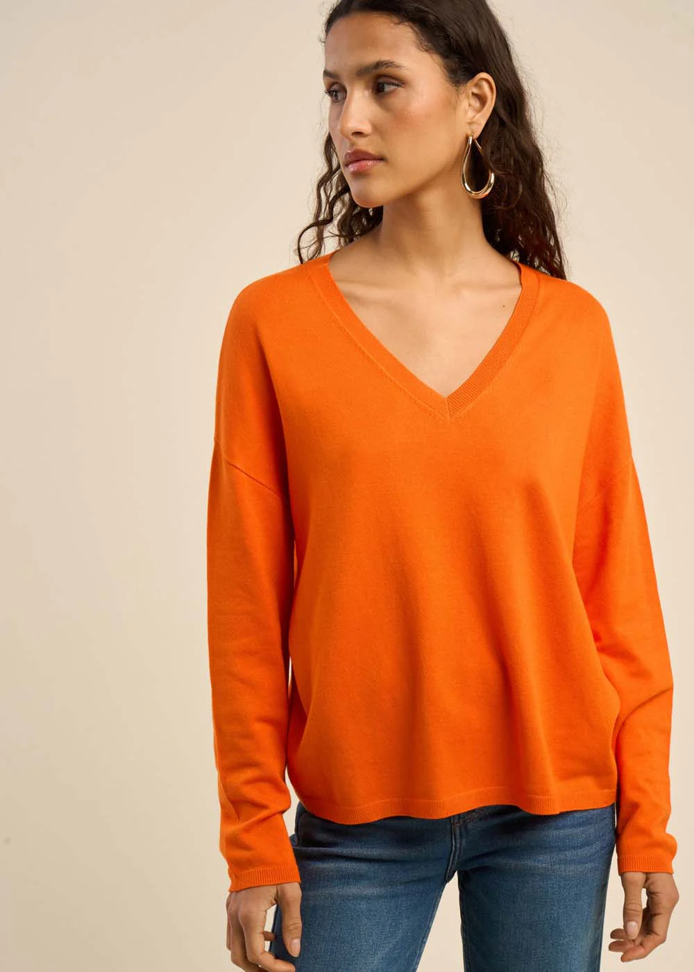 Pull maille fine col V - Image 5