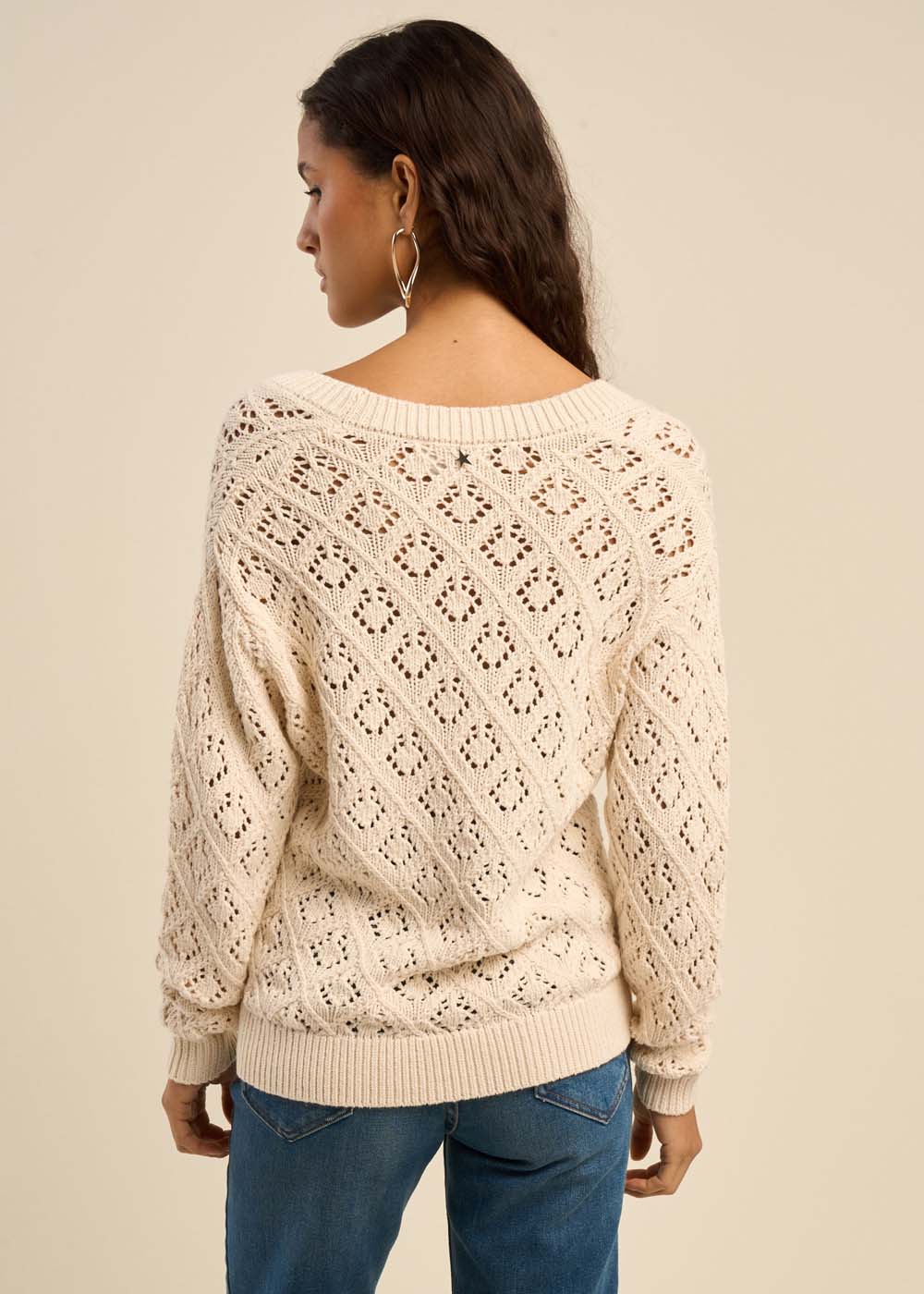 Pull ajouré col V - Image 3