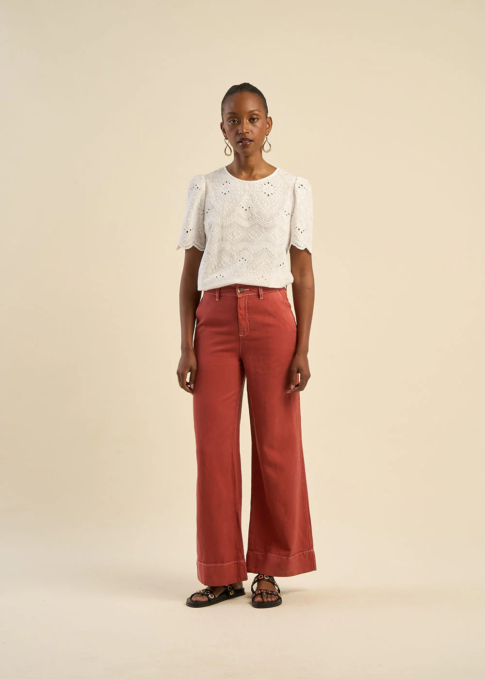 Pantalon jambe large