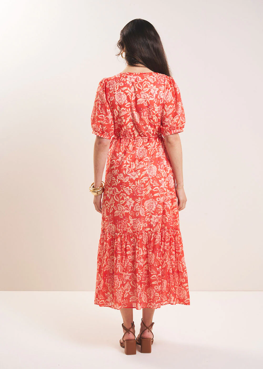 Robe longue manches courtes ballon - Image 3