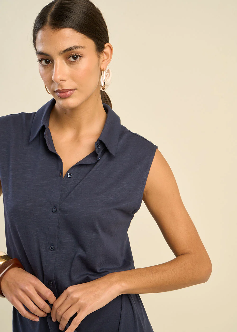 Robe chemise avec lien à nouer - Image 5