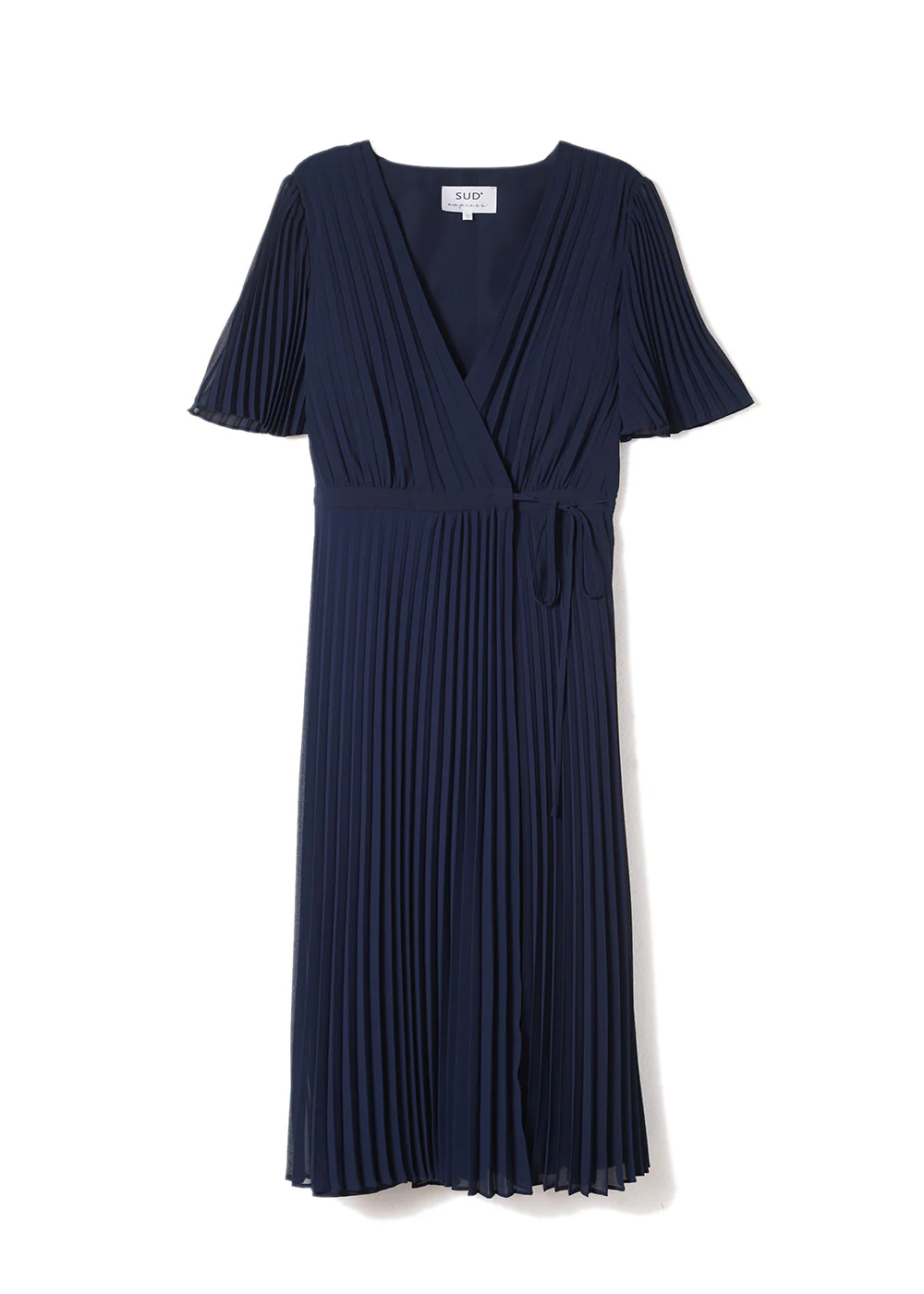 Robe mi-longue plissée à manches évasées - Image 5