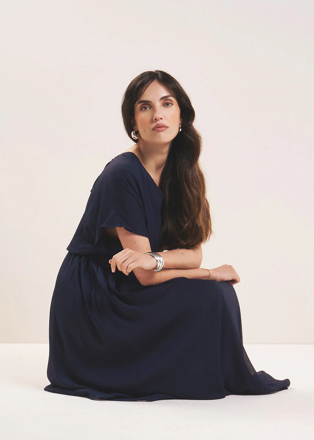 Robe longue col V - Image 5
