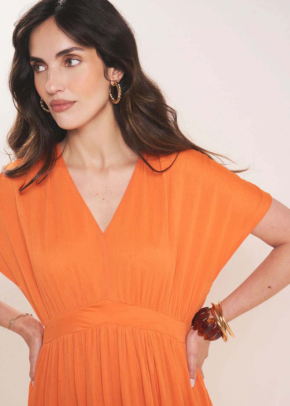 Robe longue col V - Image 2