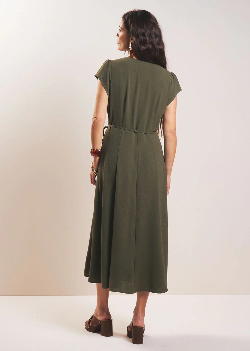 Robe longue portefeuille fluide - Image 3