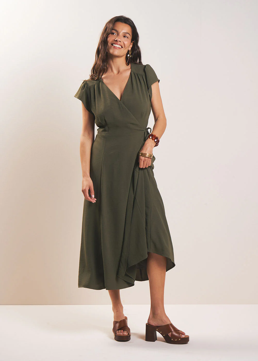 Robe longue portefeuille fluide - Image 5