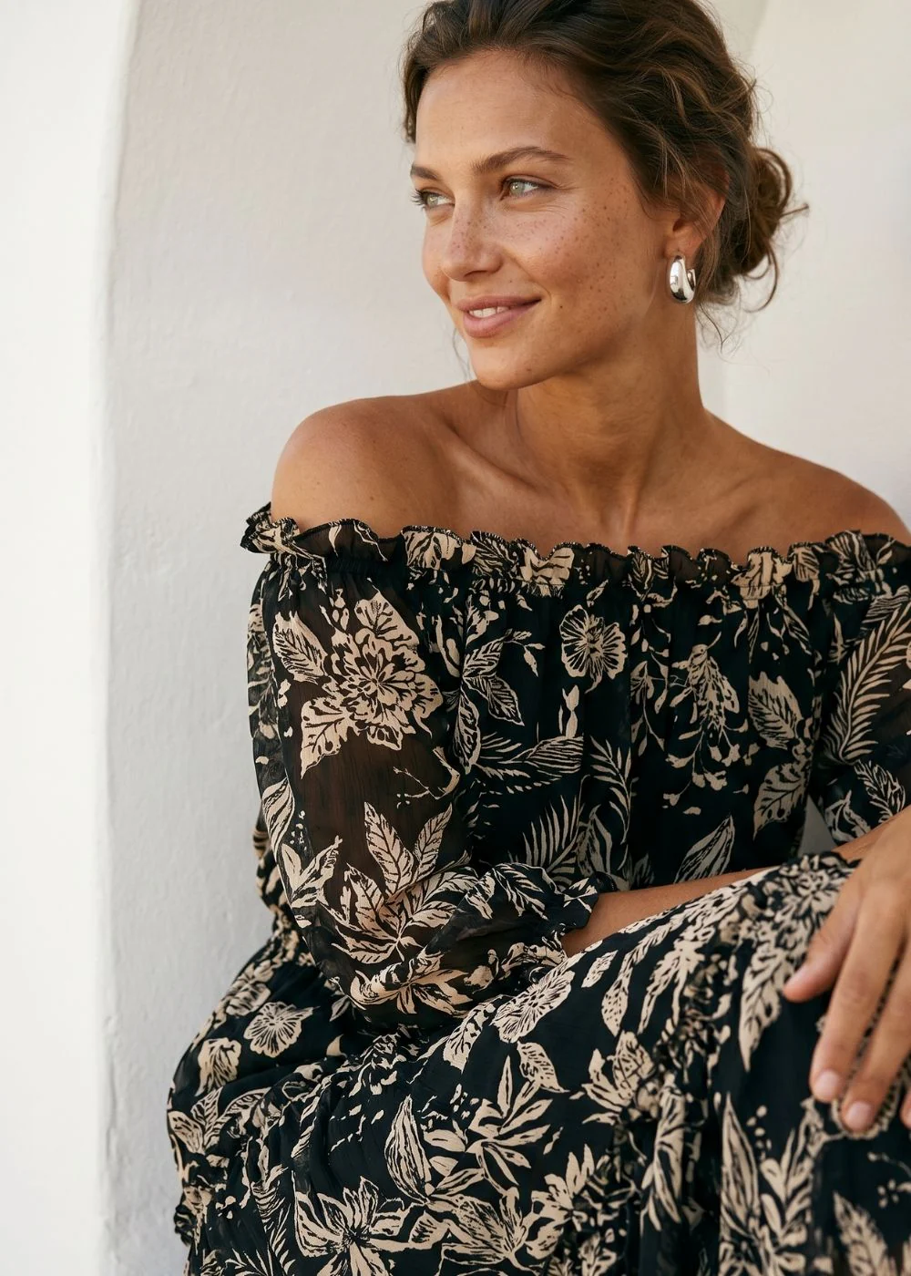 Robe longue imprimée en coton - Image 2