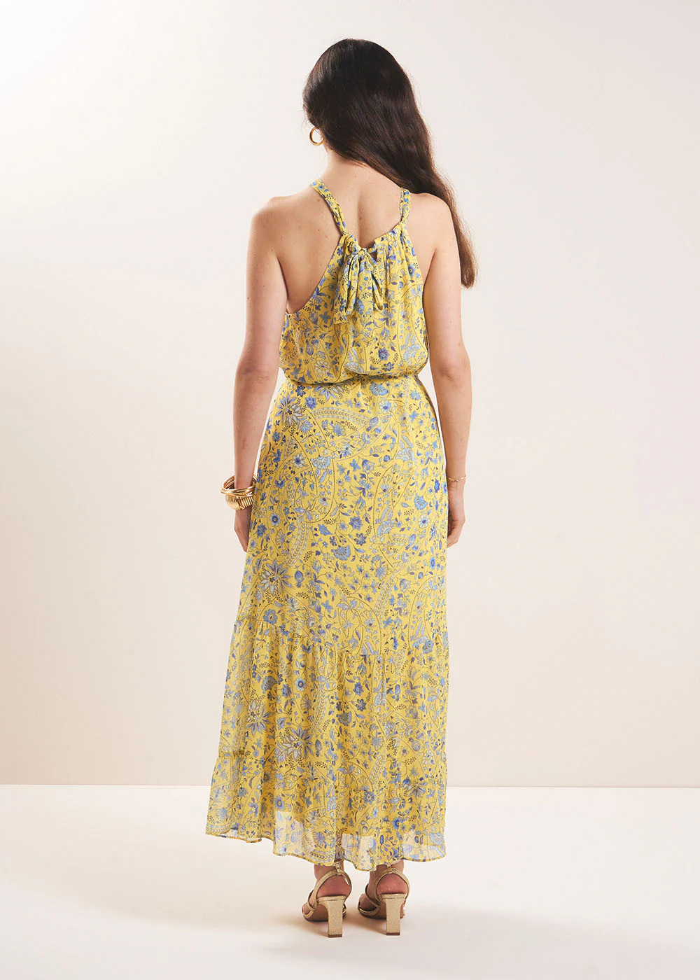 Robe longue imprimée col montant - Image 3