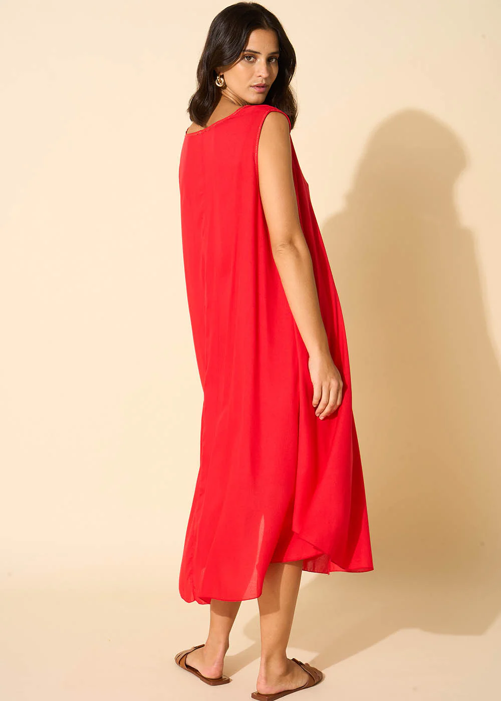 Robe midi à col V - Image 3