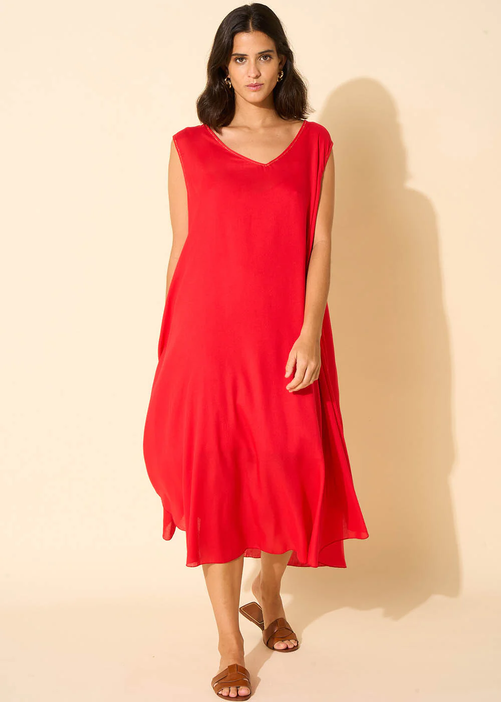 Robe midi à col V - Image 5