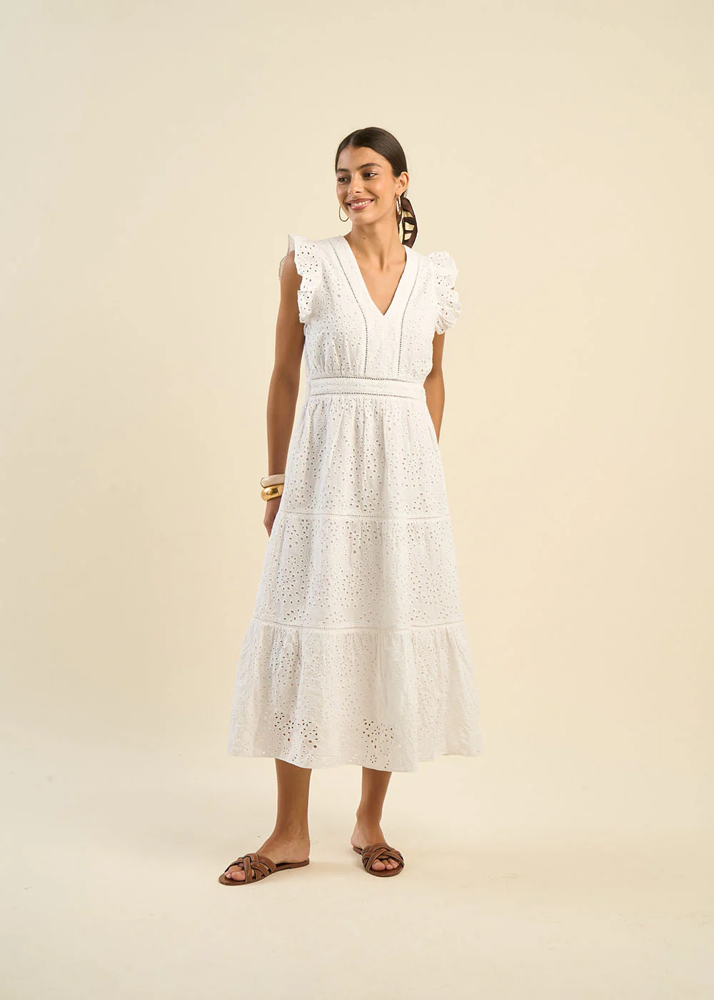 Robe longue en broderie anglaise - Image 5