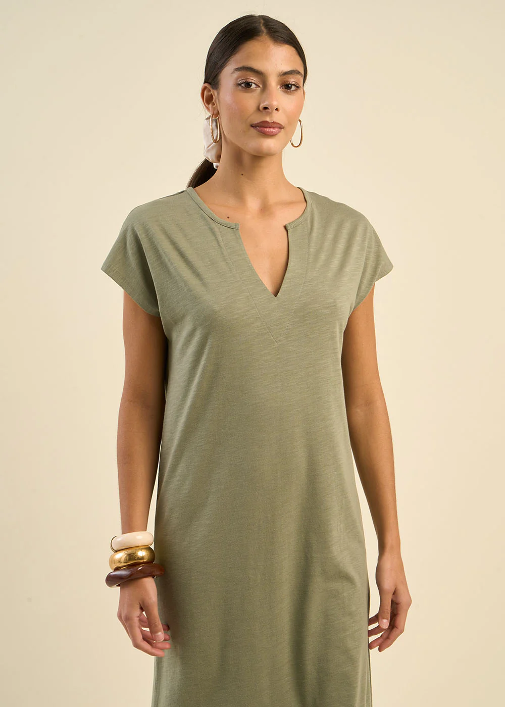 Robe droite col tunisien - Image 5