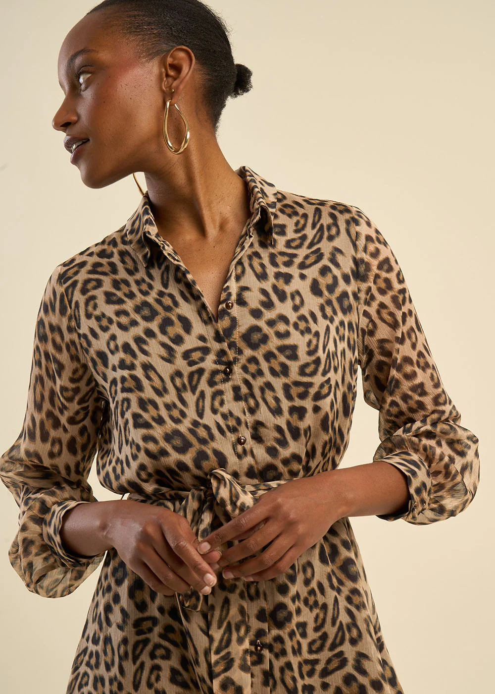 Robe chemise imprimé léopard - Image 7