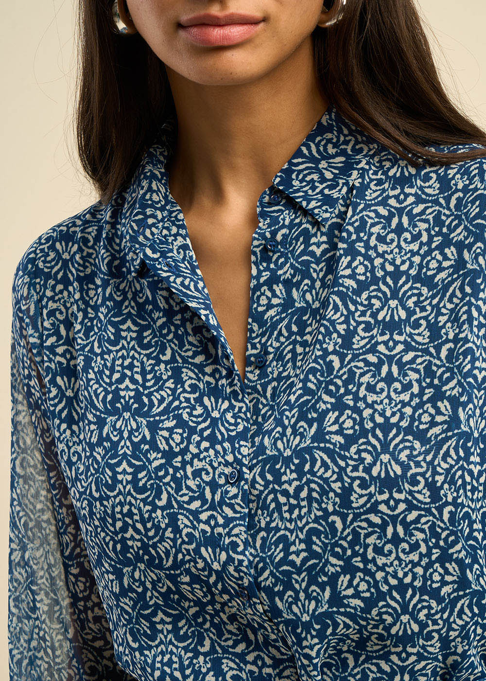Robe chemise imprimée et longue - Image 4