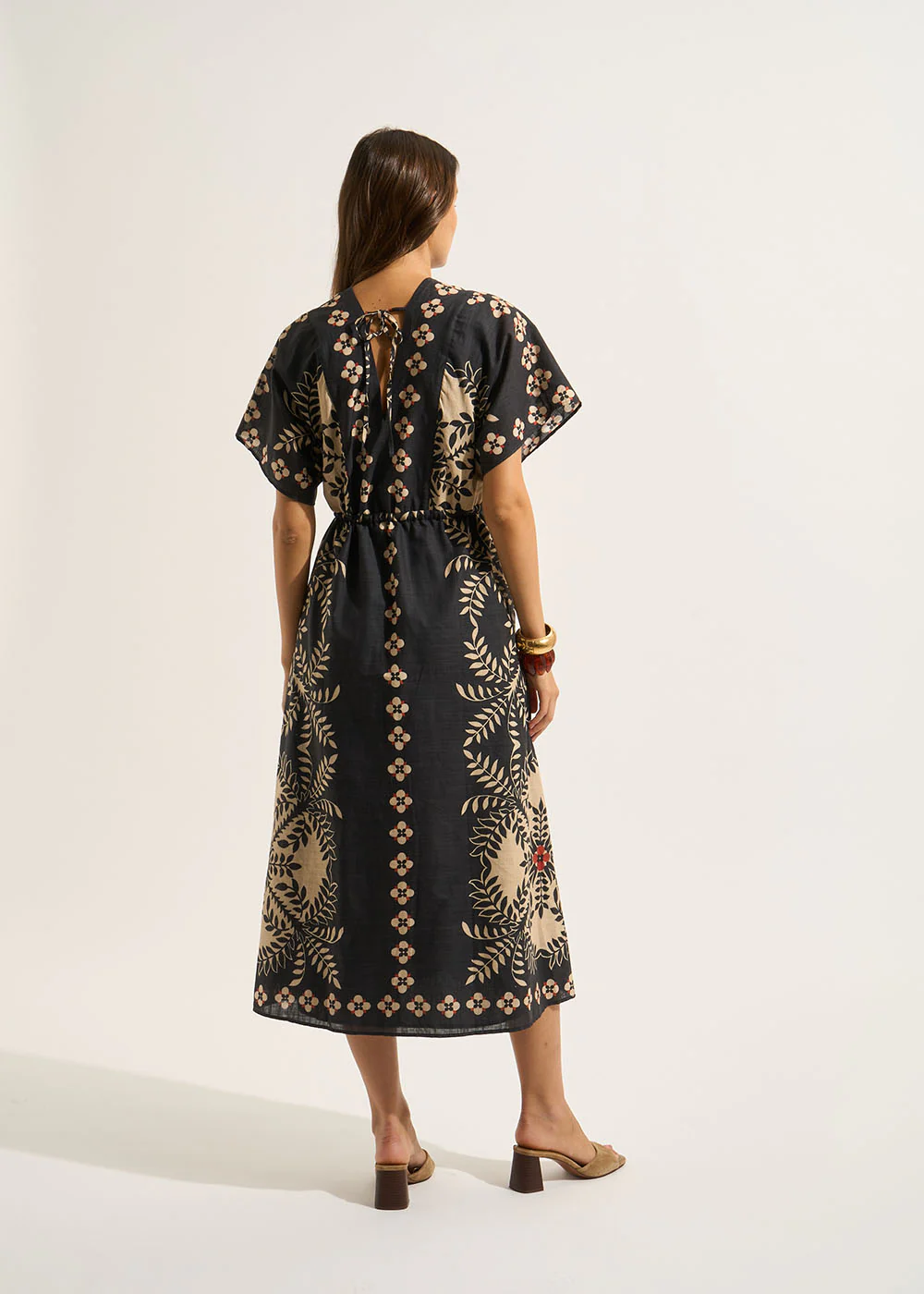 Robe longue imprimé placé - Image 3