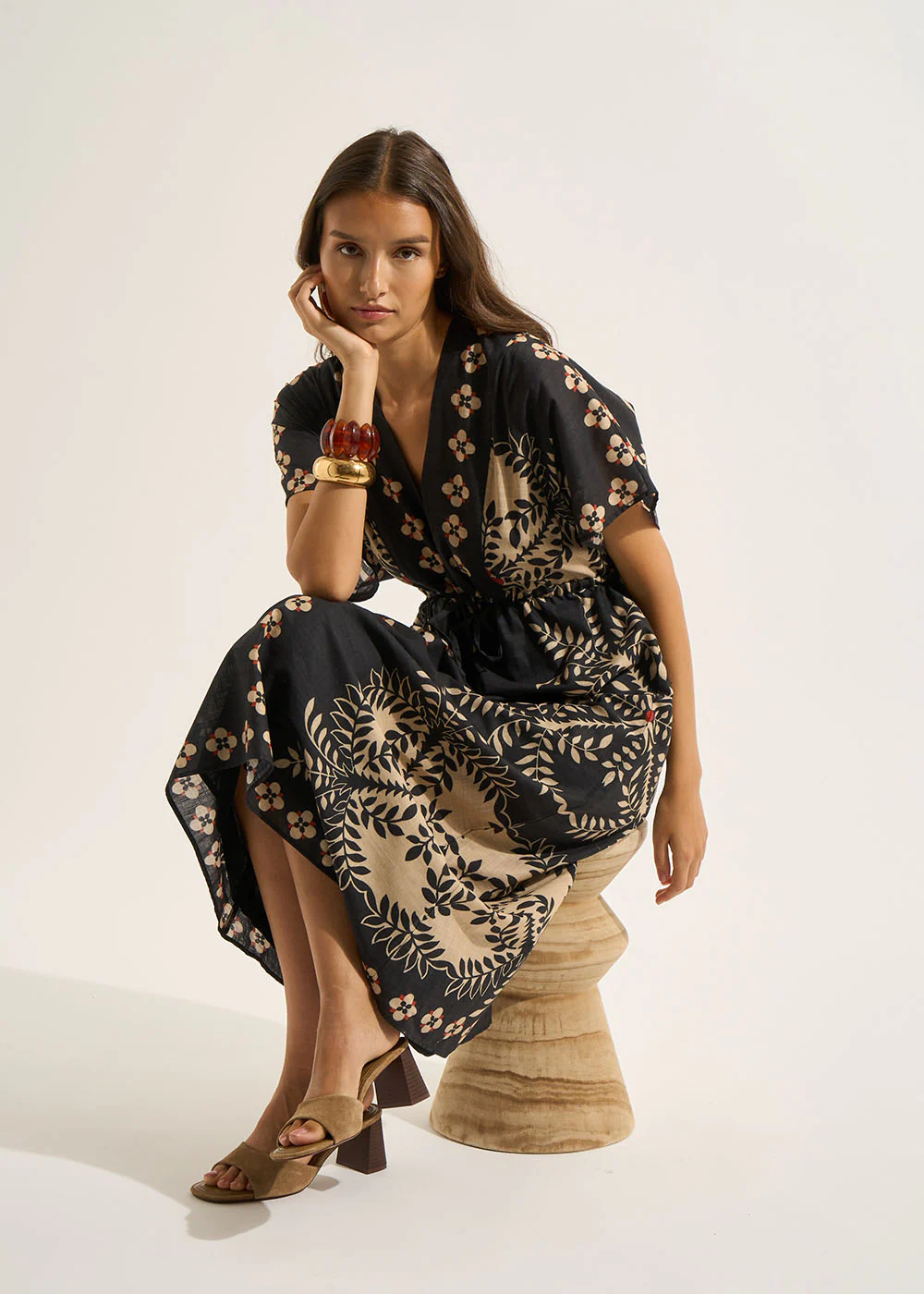 Robe longue imprimé placé - Image 6