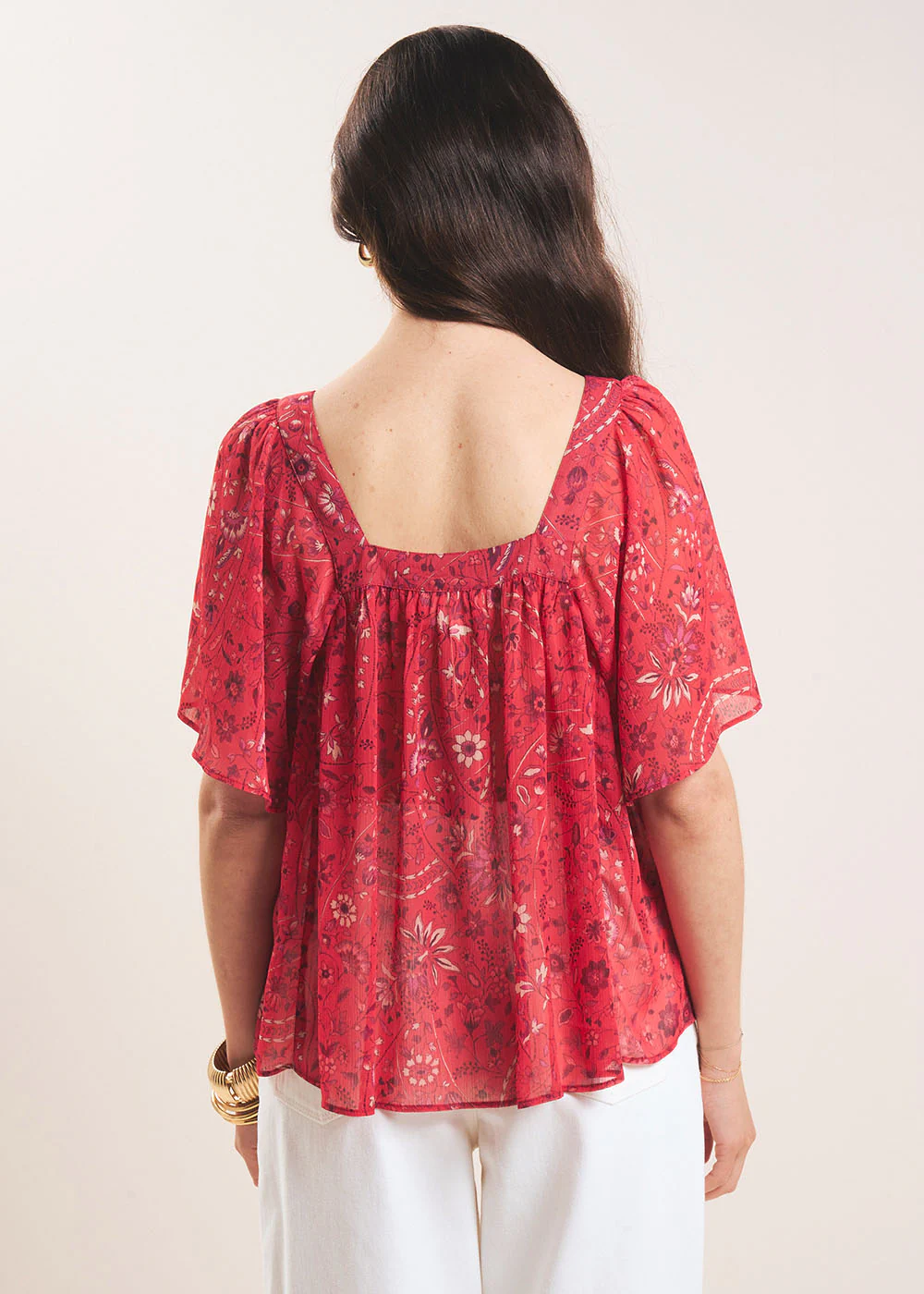 Blouse imprimée avec col carré - Image 3