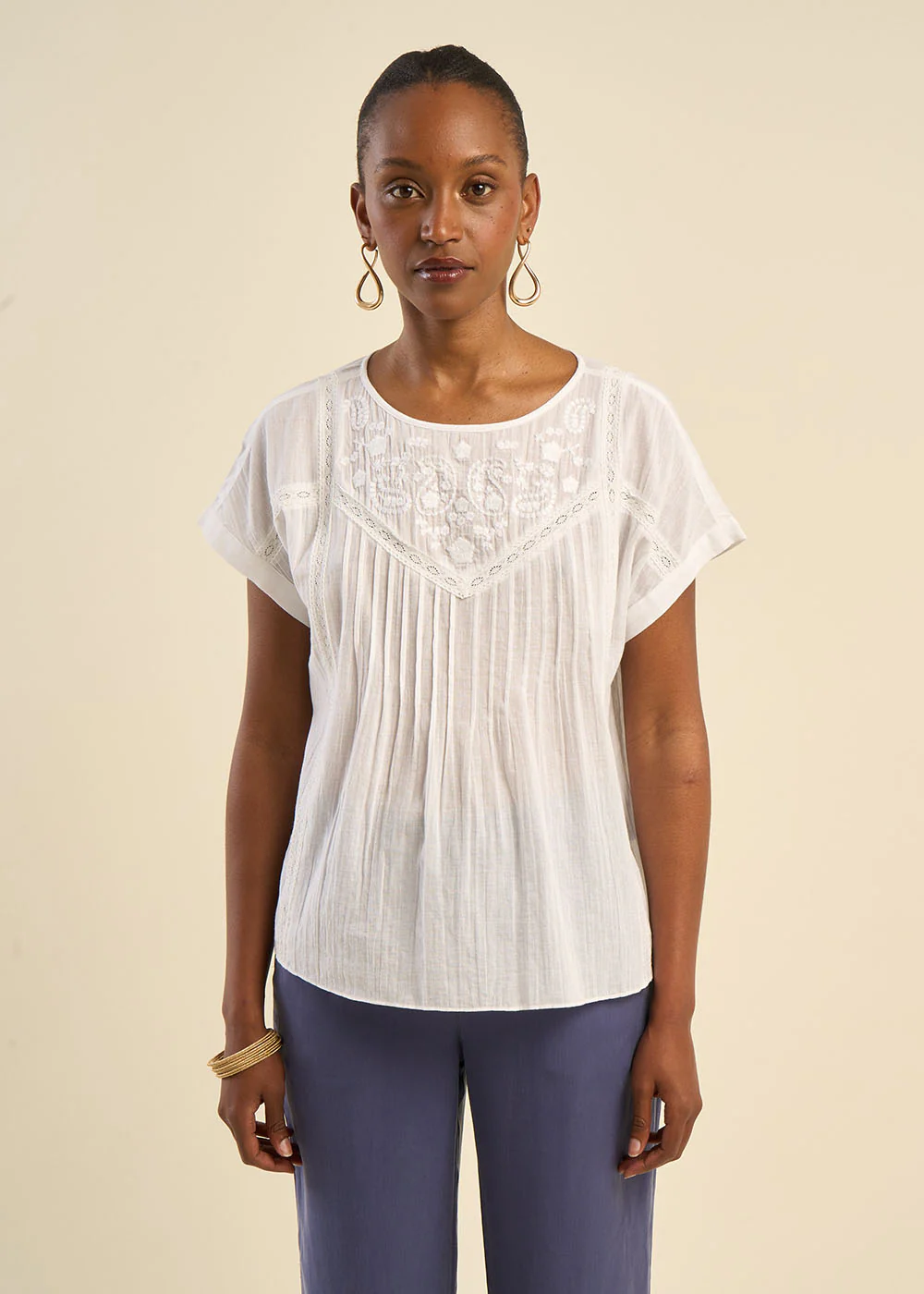 Top brodé en gaze de coton - Image 6