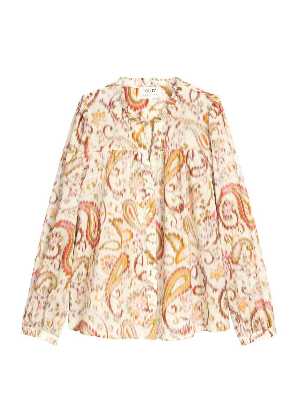 Blouse imprimée en coton et décoletté en V - Image 6