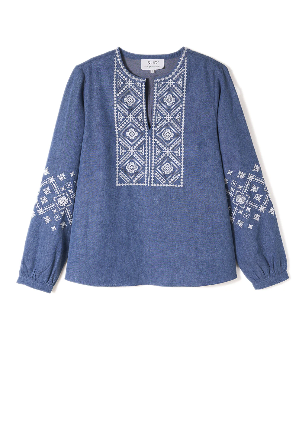 Top ample à col tunisien et broderies - Image 7
